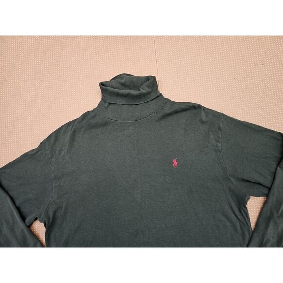 Vintage Polo Ralph Lauren Turtleneck Made In USA Black Green Size Large Mens - Picture 7 of 10